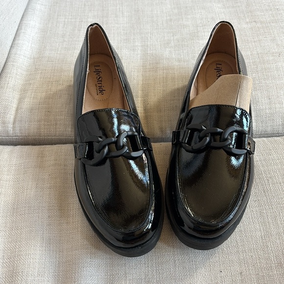 LifeStride Womens London 2 Loafers Black Patent 11 M - Picture 3 of 6